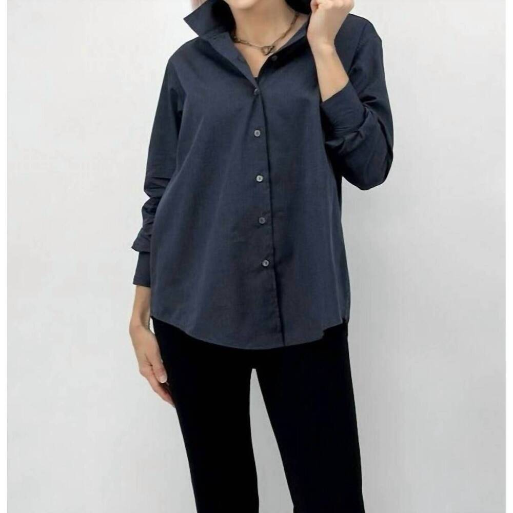 NEW JILL MCGOWAN joan longsleeve shirt in charcoal
